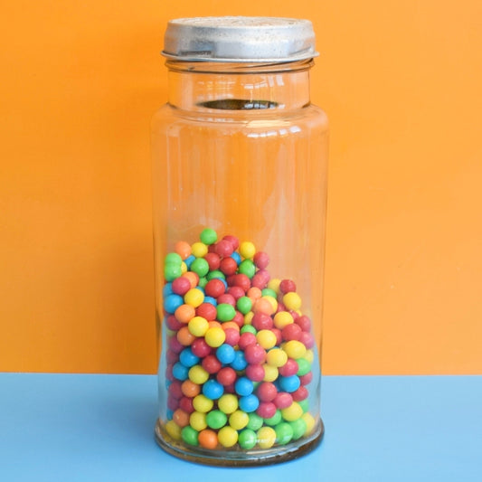 Vintage 1960s Glass Sweet Shop Jar - Tucketts Plymouth Confectionery