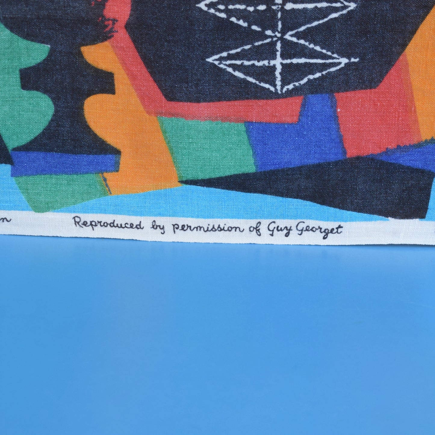 Vintage 1960s Tea Towel / Poster - Air France Chile - Jacques Nathan-Garamond