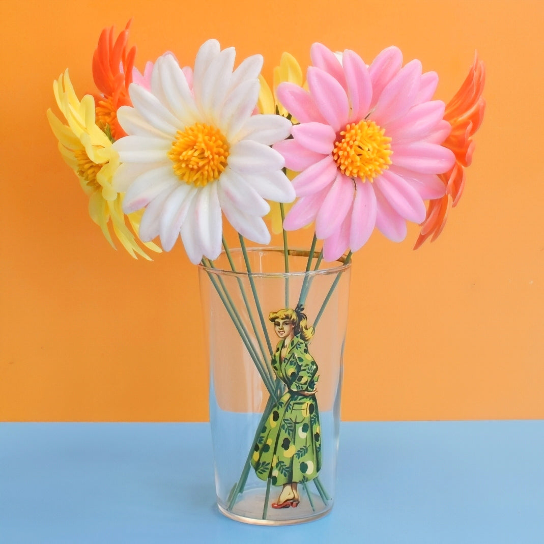 Vintage 1970s Plastic Dahlia Flower Bunch - Spring