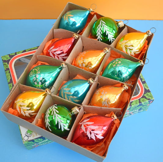 Vintage 1970s Glass Baubles - Droplets