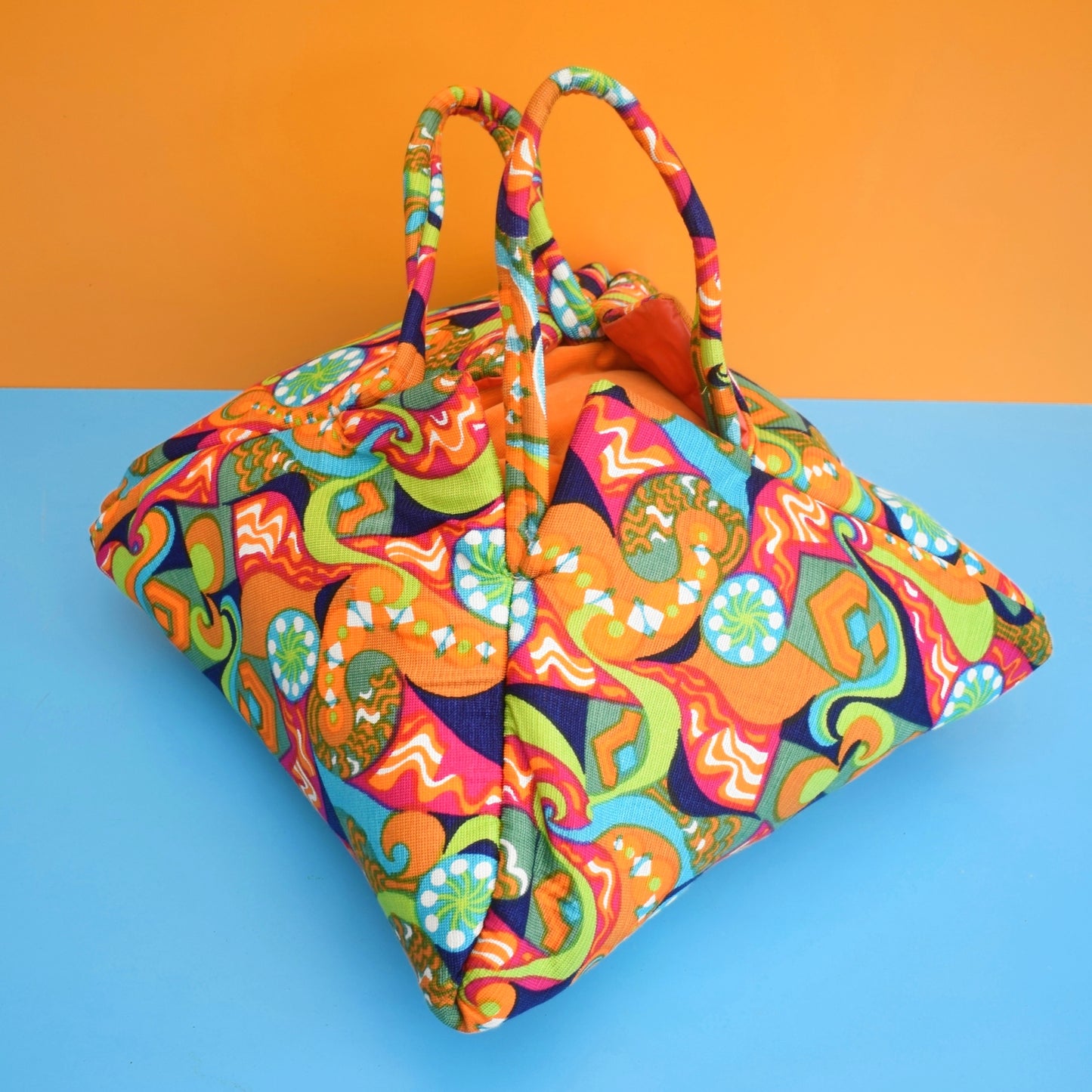 Vintage 1960s Beach Bag - Psychedelic Colours - Amazing by Pineapple Retro