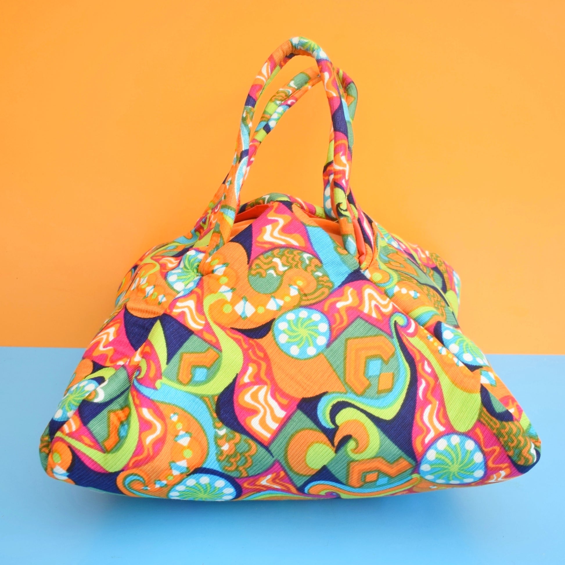 Vintage 1960s Beach Bag - Psychedelic Colours - Amazing by Pineapple Retro