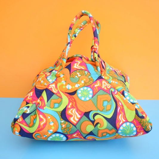 Vintage 1960s Beach Bag - Psychedelic Colours - Amazing