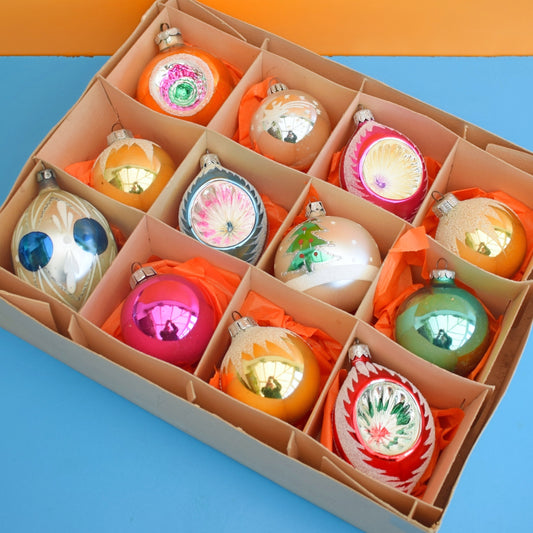 Vintage 1970s Glass Special Baubles - Mixed- Larger