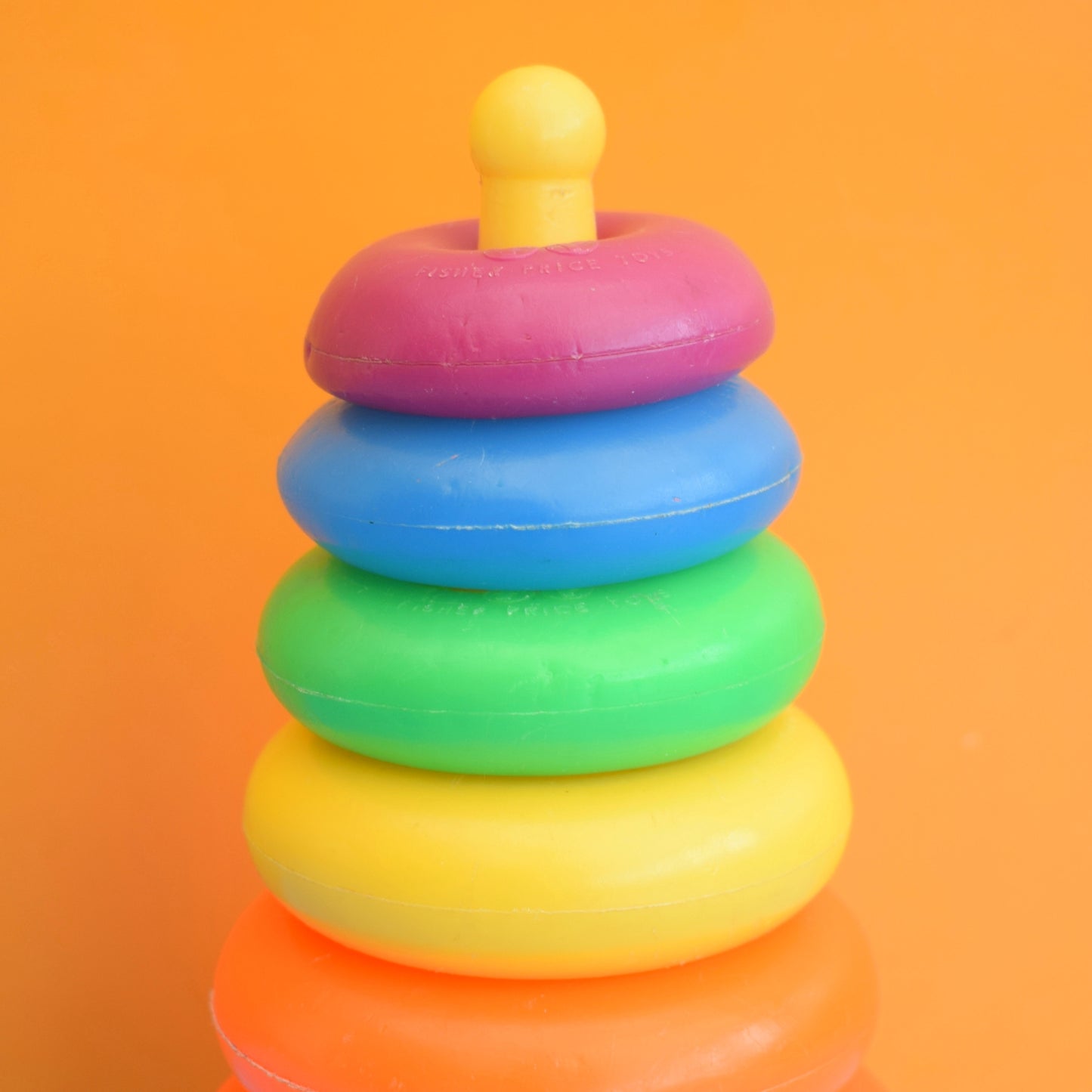 Vintage 1970s Fisher Price Stacking Rings- Rainbow .