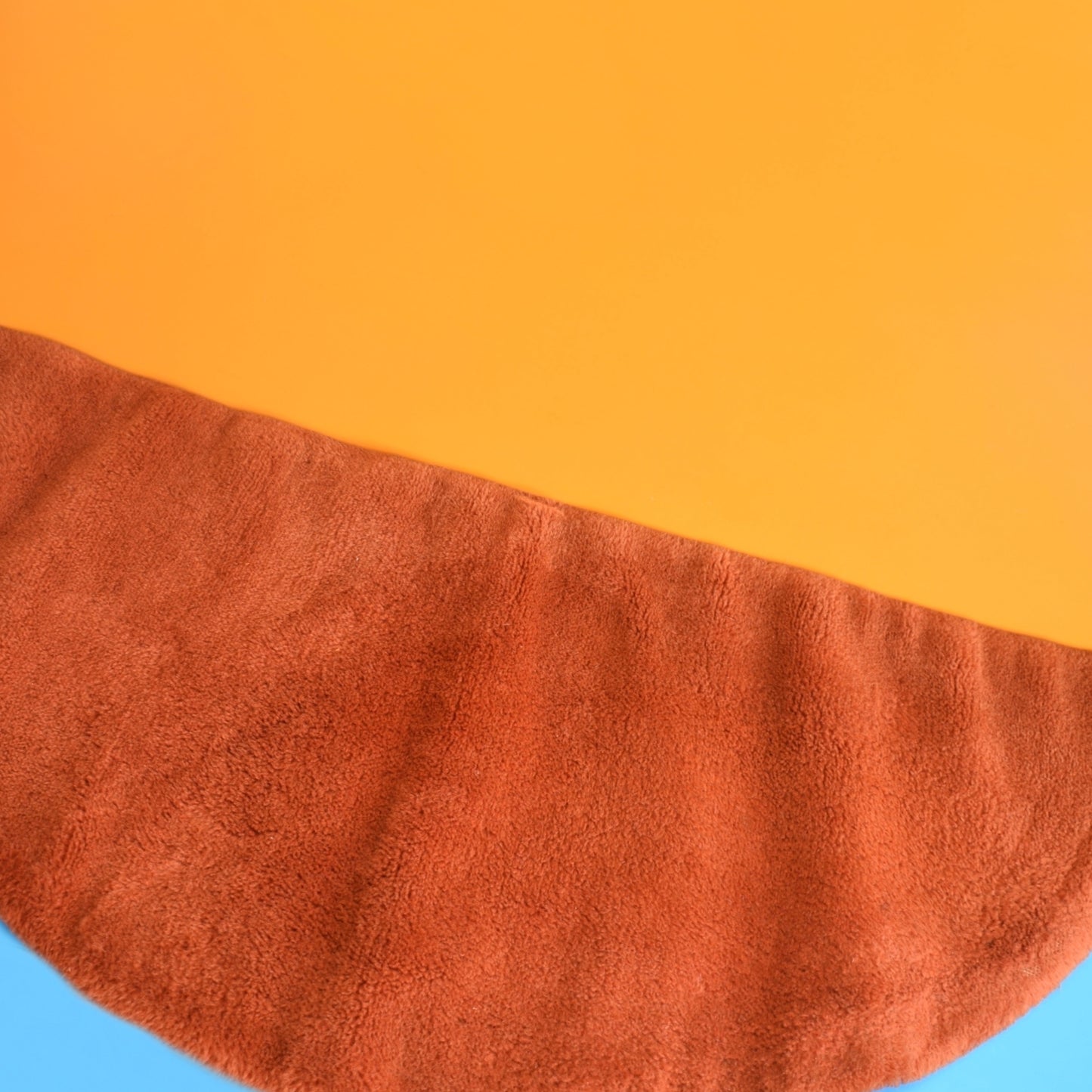 Vintage 1960s Half Moon Rug - Thick Quality- Burnt Orange