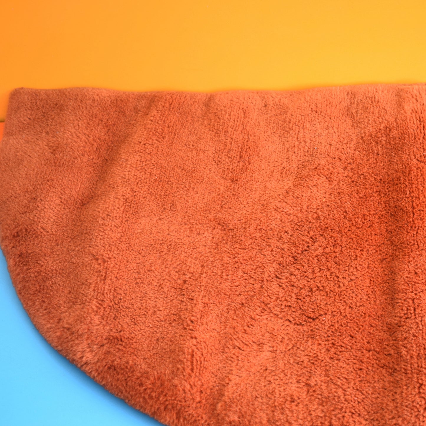 Vintage 1960s Half Moon Rug - Thick Quality- Burnt Orange