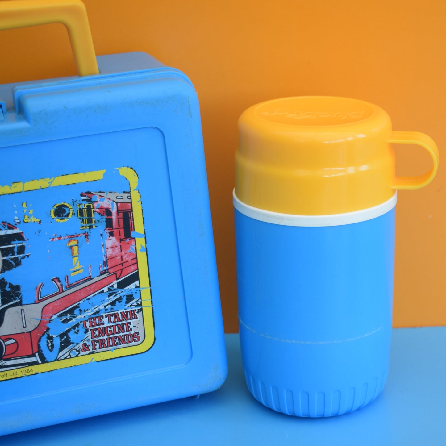 Vintage 1980s Bluebird Lunchbox / Flask- Thomas The Tank Engine by Pineapple Retro