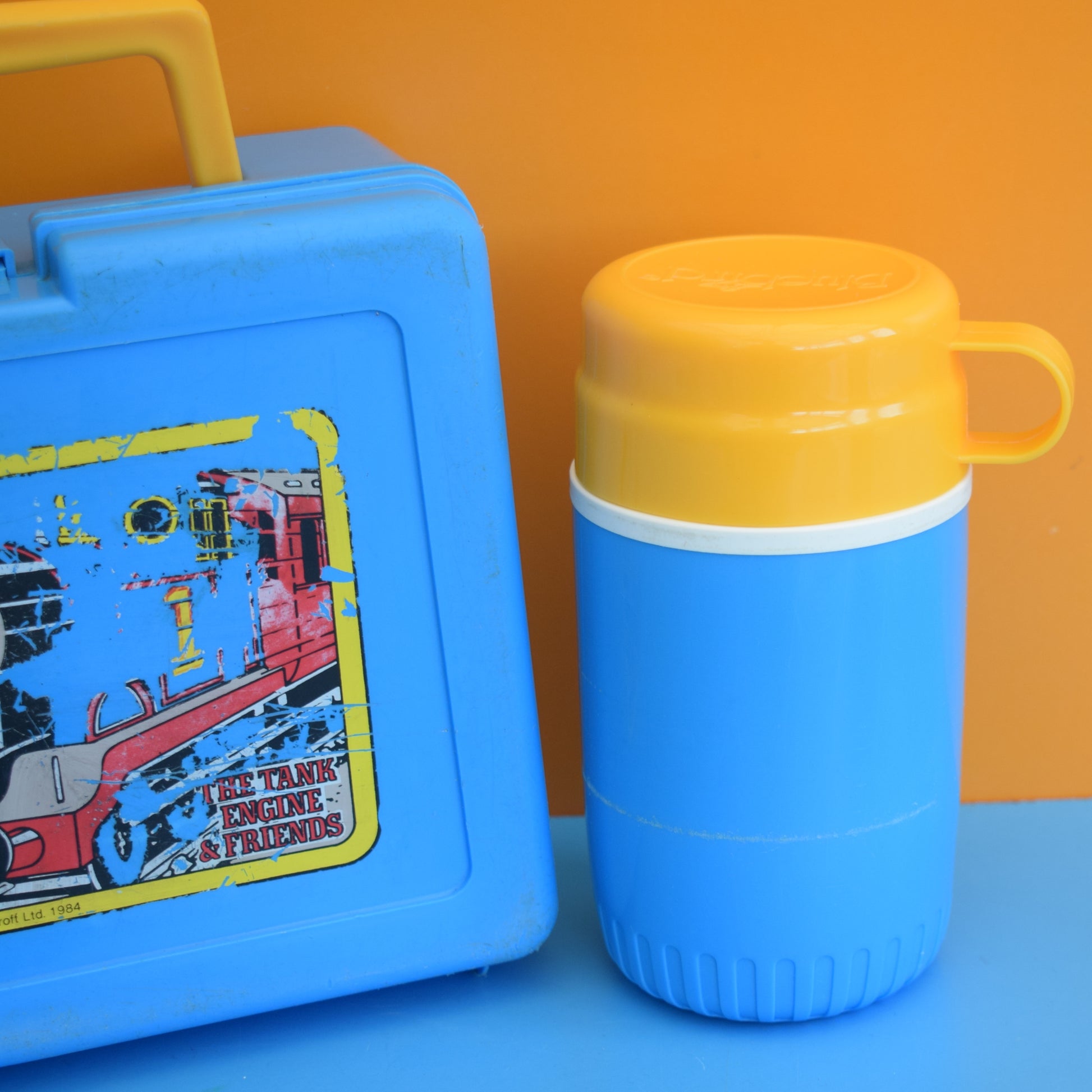 Vintage 1980s Bluebird Lunchbox / Flask- Thomas The Tank Engine by Pineapple Retro