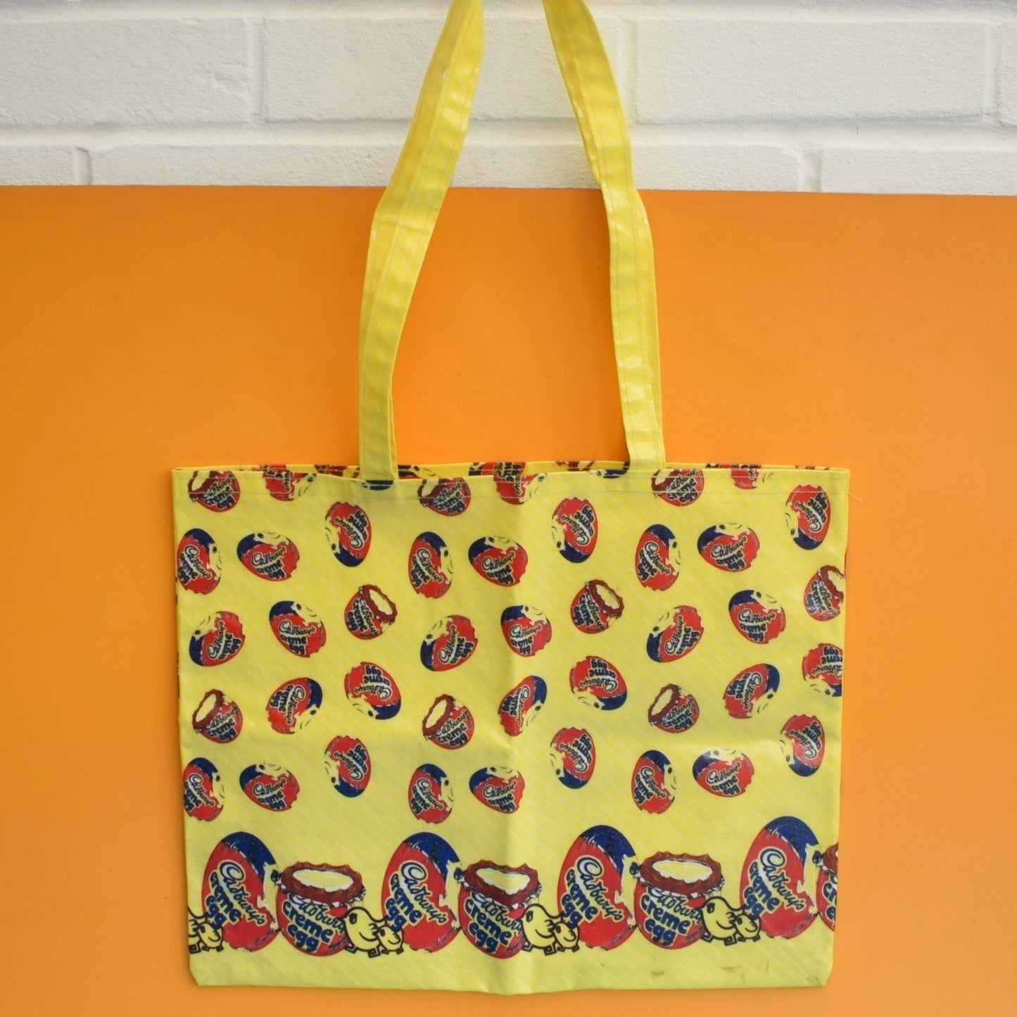 Vintage 1980s PVC Shopper Bag - Cadburys Creme Egg Advertising . by Pineapple Retro