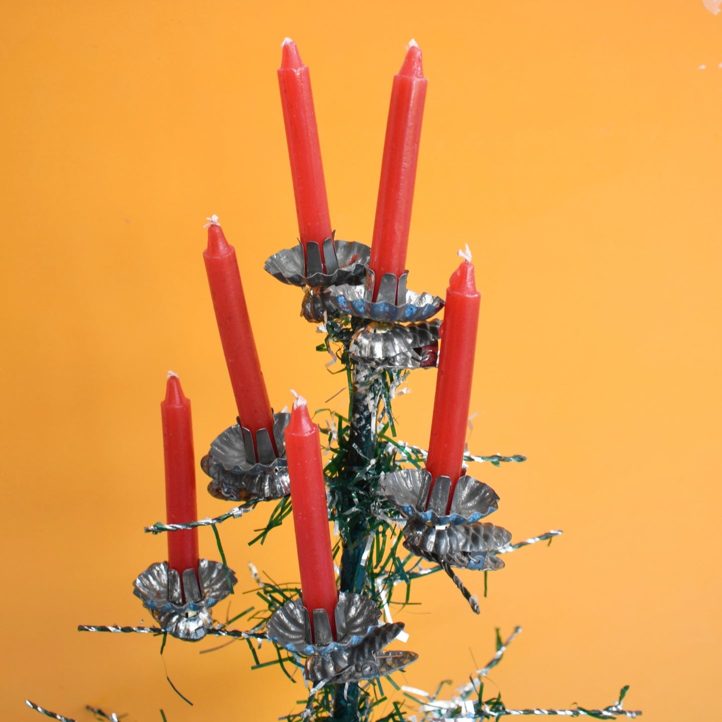 Vintage 1960s Christmas Tree Candle Clips x6
