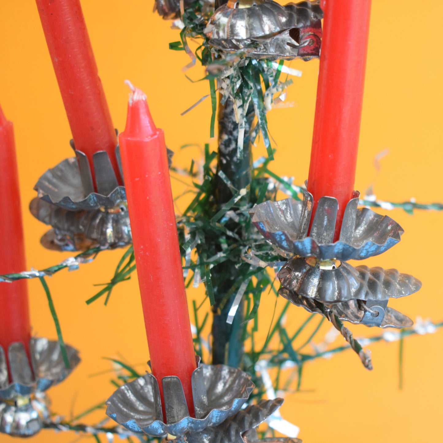 Vintage 1960s Christmas Tree Candle Clips x6
