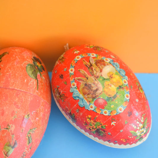 Vintage 1930s Cardboard / Wooden Egg - Easter - German