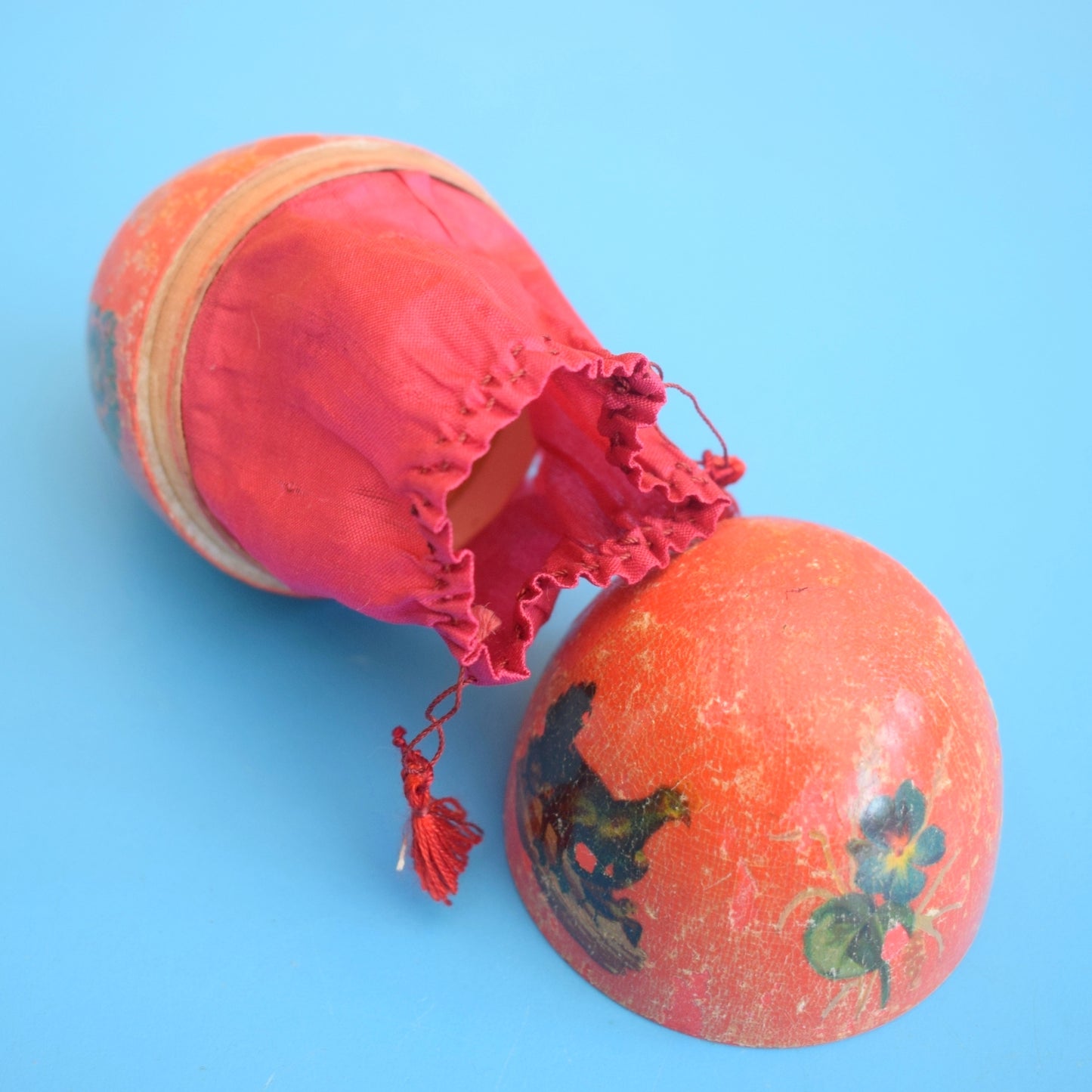 Vintage 1930s Cardboard / Wooden Egg - Easter - German