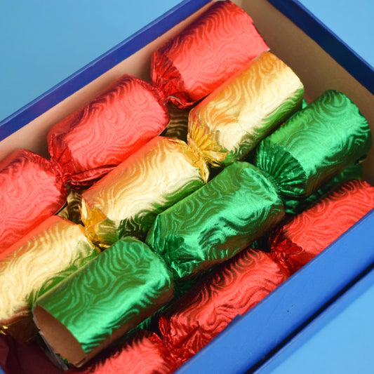 Vintage 1970s Christmas Crackers - Red, Green & Gold