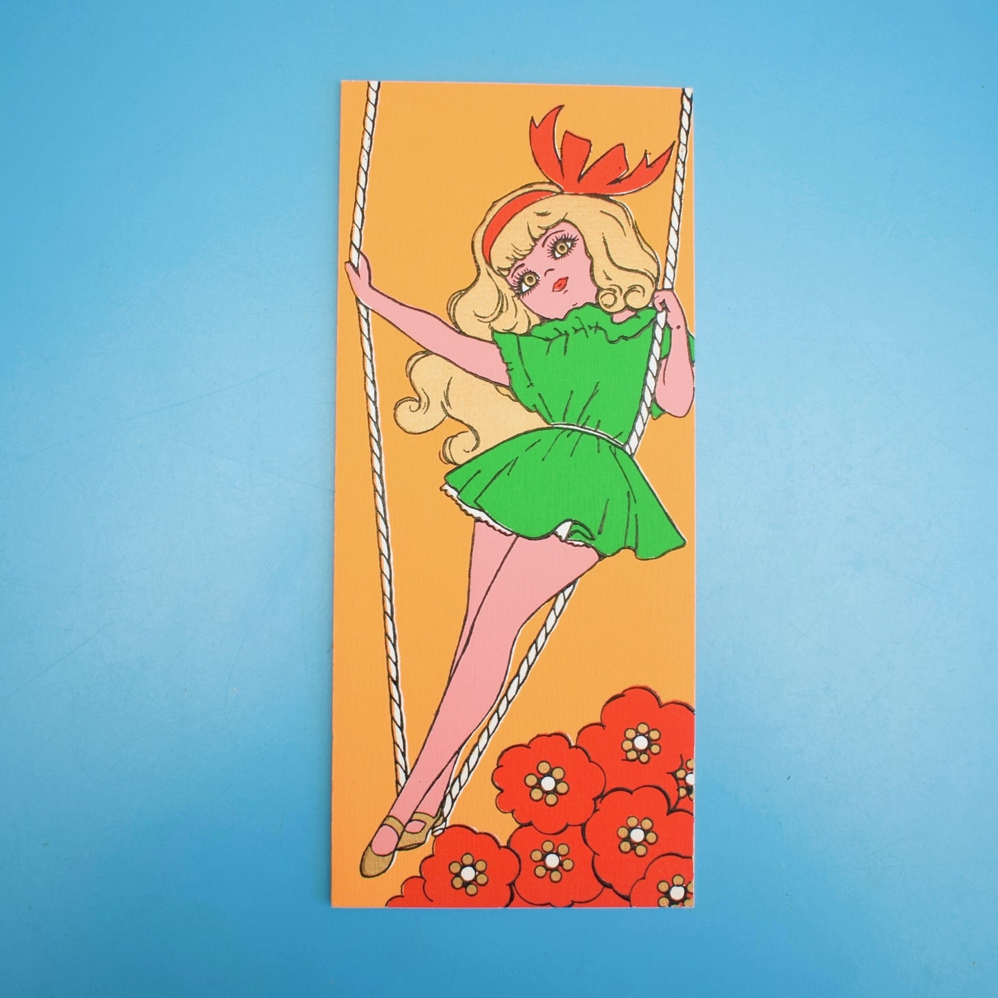 Vintage American 1970s Greeting Card - Flower Swing by Eric's Cards