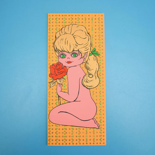 Vintage American 1970s Greeting Card - Rose Girl by Eric's Cards