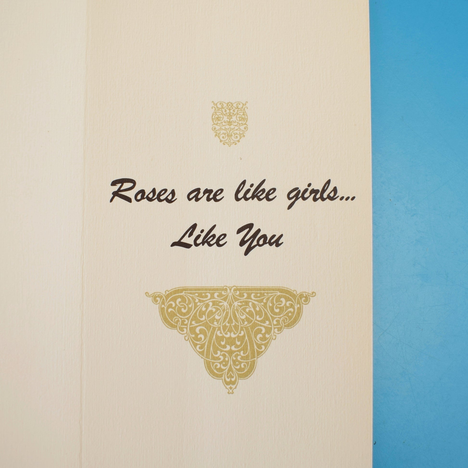 Vintage American 1970s Greeting Card - Rose Girl by Eric's Cards