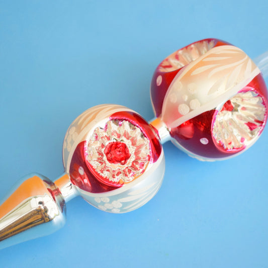 Vintage 1960s Glass Christmas Tree Topper - Pink