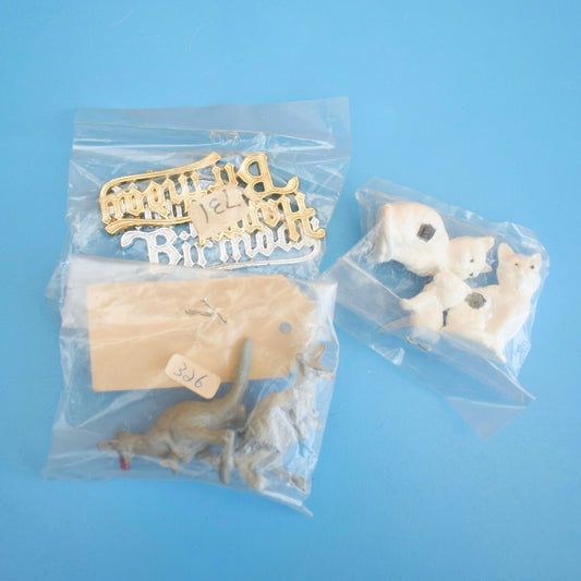 Vintage 1970s Mixed Cake Decorations - Christmas/ Anniversary / Birthday