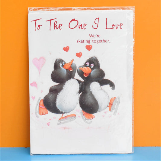 Vintage 1980s Kitsch Valentines Card - Penguin by Pineapple Retro