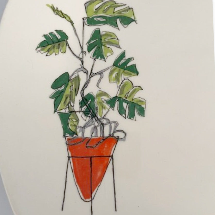 Vintage 1950s Rare Planter - Conical Terracotta / Hairpin - Terrance Conran Plant Life