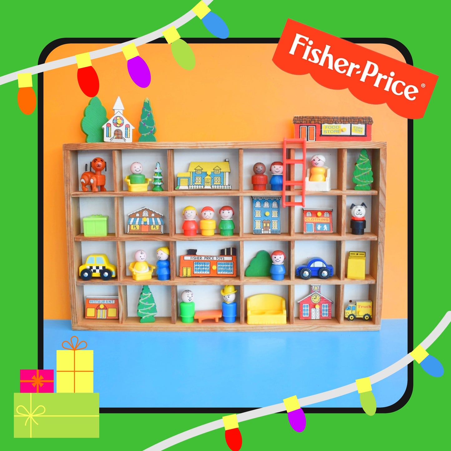 Vintage 1990s Wooden Display Unit - Ikea & Fisher Price Collection