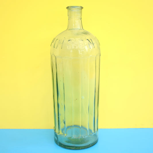 Vintage 1920s Glass Poison Bottle - Huge - Clear