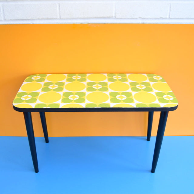 Vintage 1960s Coffee Table - Flower Power - Green & Yellow