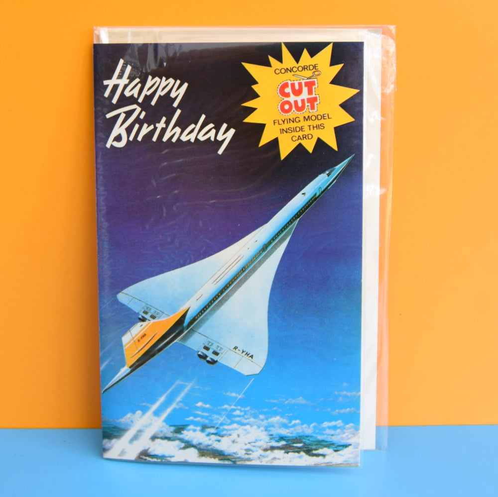 Vintage 1970s Greeting Card - Cut Out - Flying Concord Model