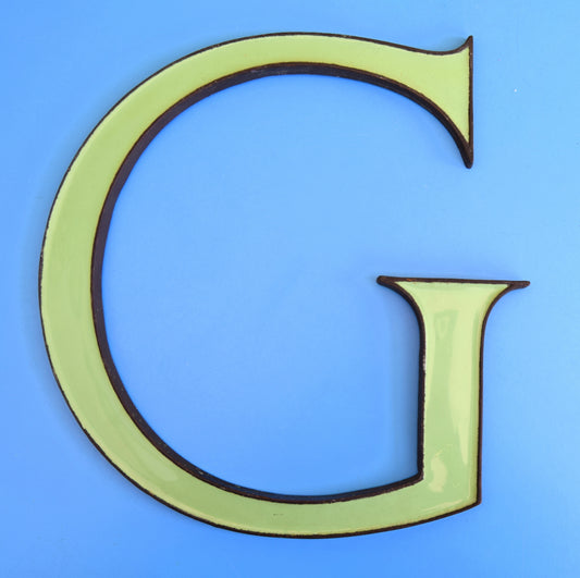 Vintage 1950s Medium Sized Letter G - Enamel Green by Pineapple Retro
