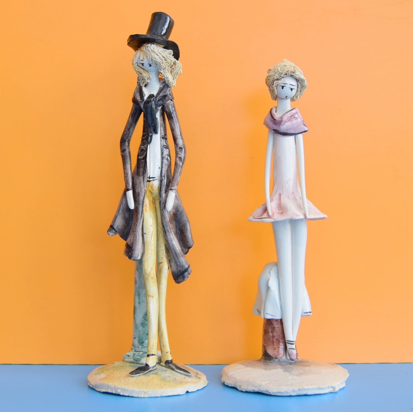 Vintage 1950s Kitsch Ceramic Figures - Lino Zampiva - Italian