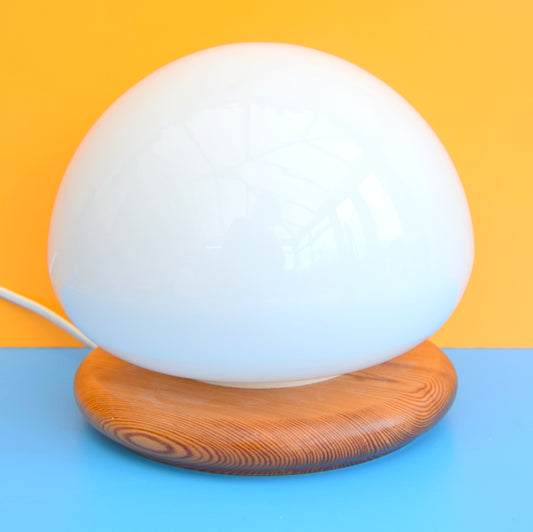 Vintage 1990s Glass / Wood Pebble Lamp - Habitat