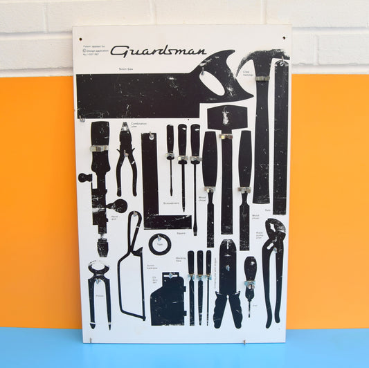 Vintage 1970s Wood Work Tool Display Board - Guardsman