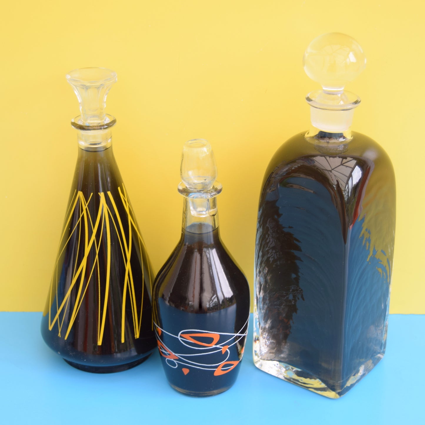 Vintage 1950s Glass Decanters - Ideal Home Bar / Bubble Bath Gift ?