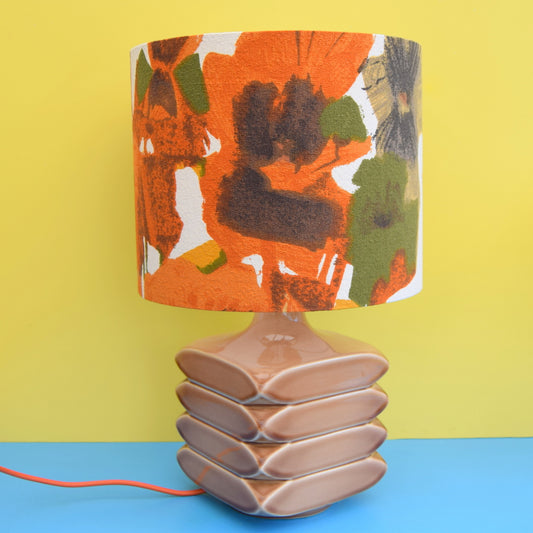 Vintage 1960s Cari Zalloni Lamp - Heals Pansy Shade - Orange