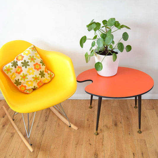 Vintage Formica Large Palette Coffee Table - Black / Orange