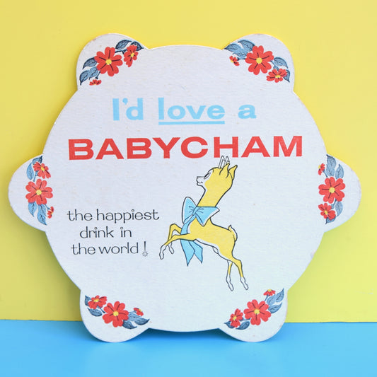 Vintage 1960s Babycham Cardboard Drinks / Tray Mats - Bambi