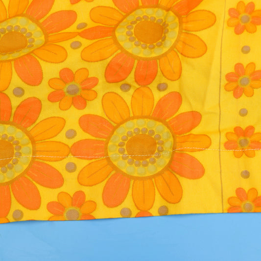 Vintage 1960s Curtains - Flower Power - Orange & Yellow