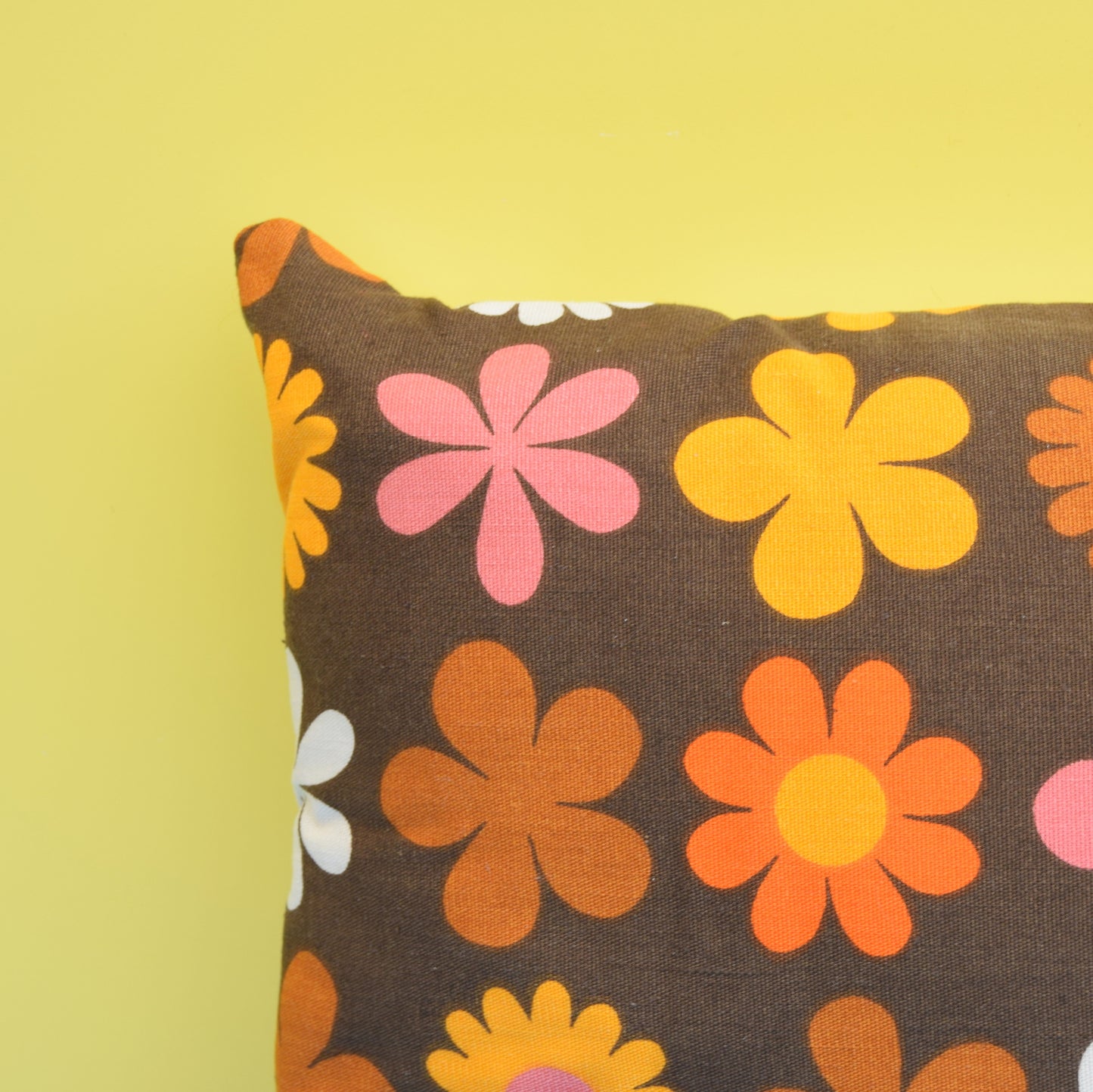 Vintage 1960s Cushion & Pad - Genia Sapper Heidi Flower Power - Orange