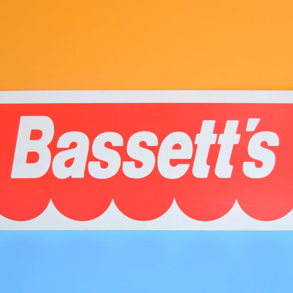 Vintage 1970s Large Cardboard Sign - Bassett's - Sweets – Pineapple Retro
