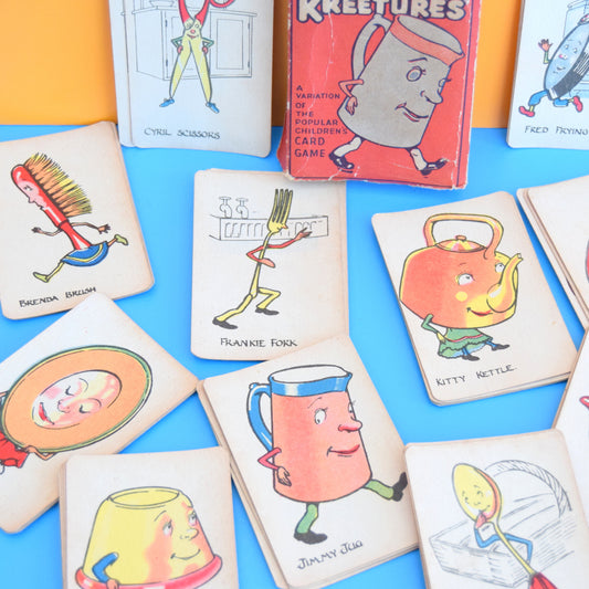 Vintage 1940s Kitchen Kreetures Card Game - Ideal For Framing by Vintage