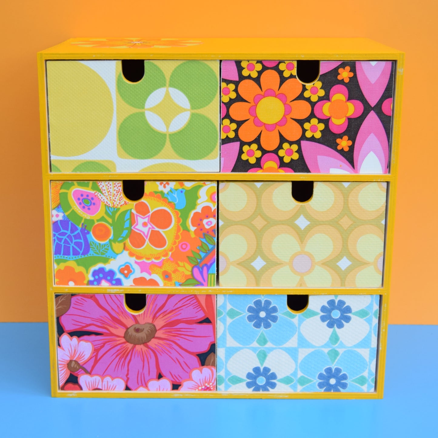 Small Wooden Drawer Unit - Vintage Wallpapers - Patchwork #2