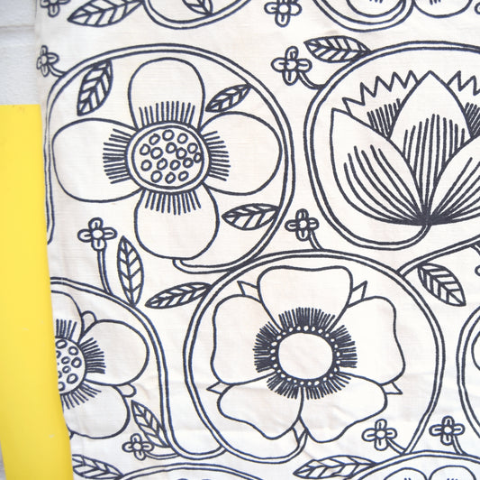 Vintage 1960s Conran Fabric - Prince Of Quince - Monochrome