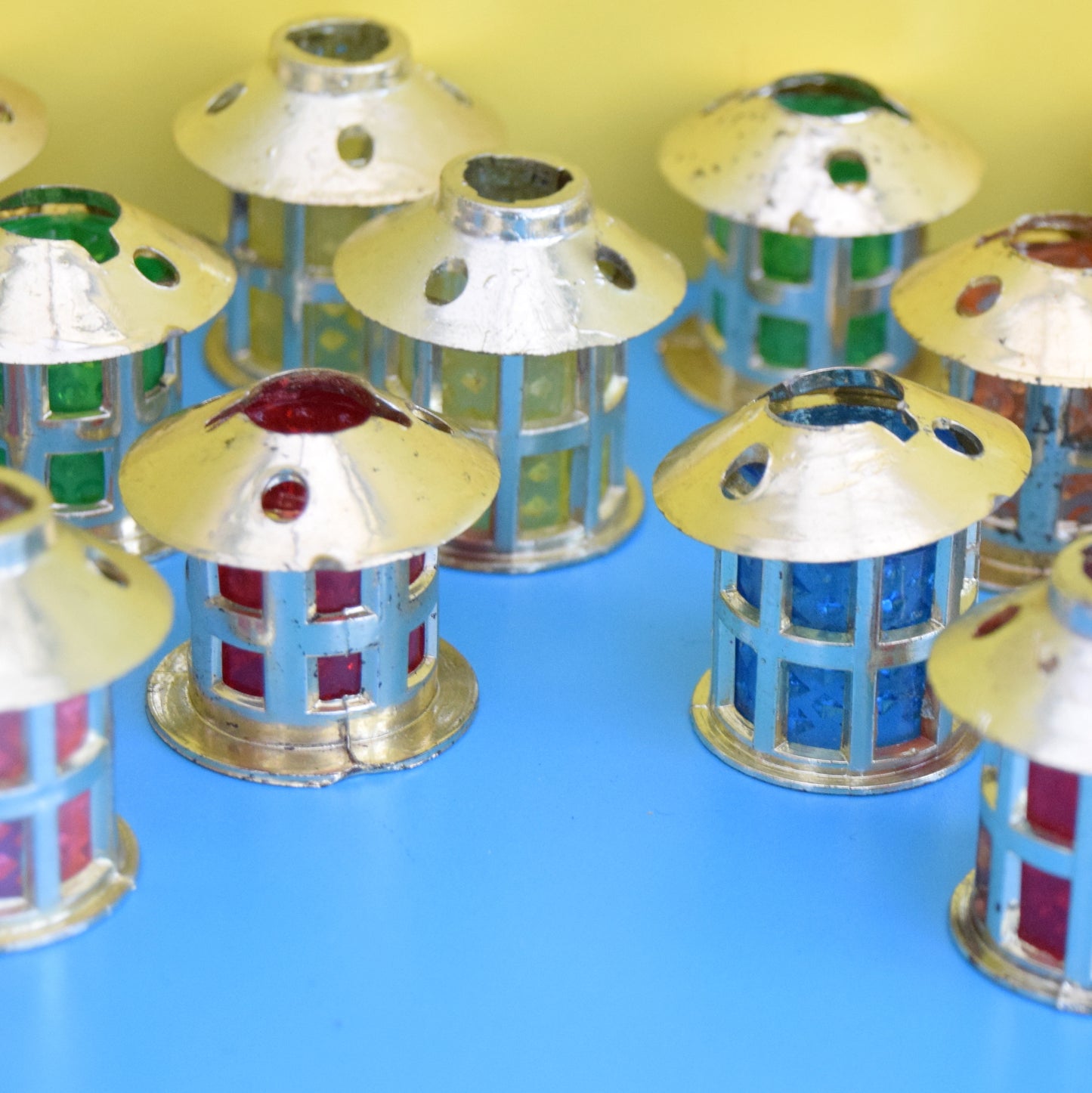 Vintage 1970s Christmas String Light Covers - Mini Lanterns