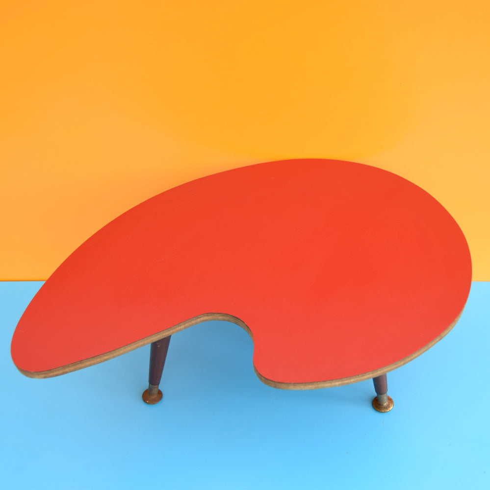 Vintage Formica Palette Table - Original Legs & Formica Top - Red