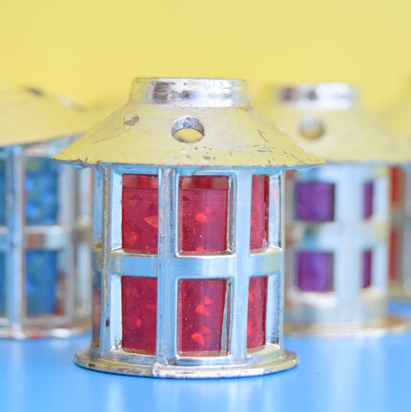 Vintage 1970s Christmas String Light Covers - Mini Lanterns