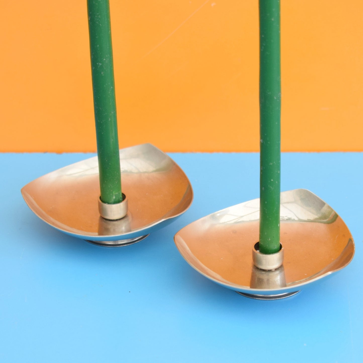Vintage 1970s Stainless Steel Danish Candle Holders . by Pineapple Retro