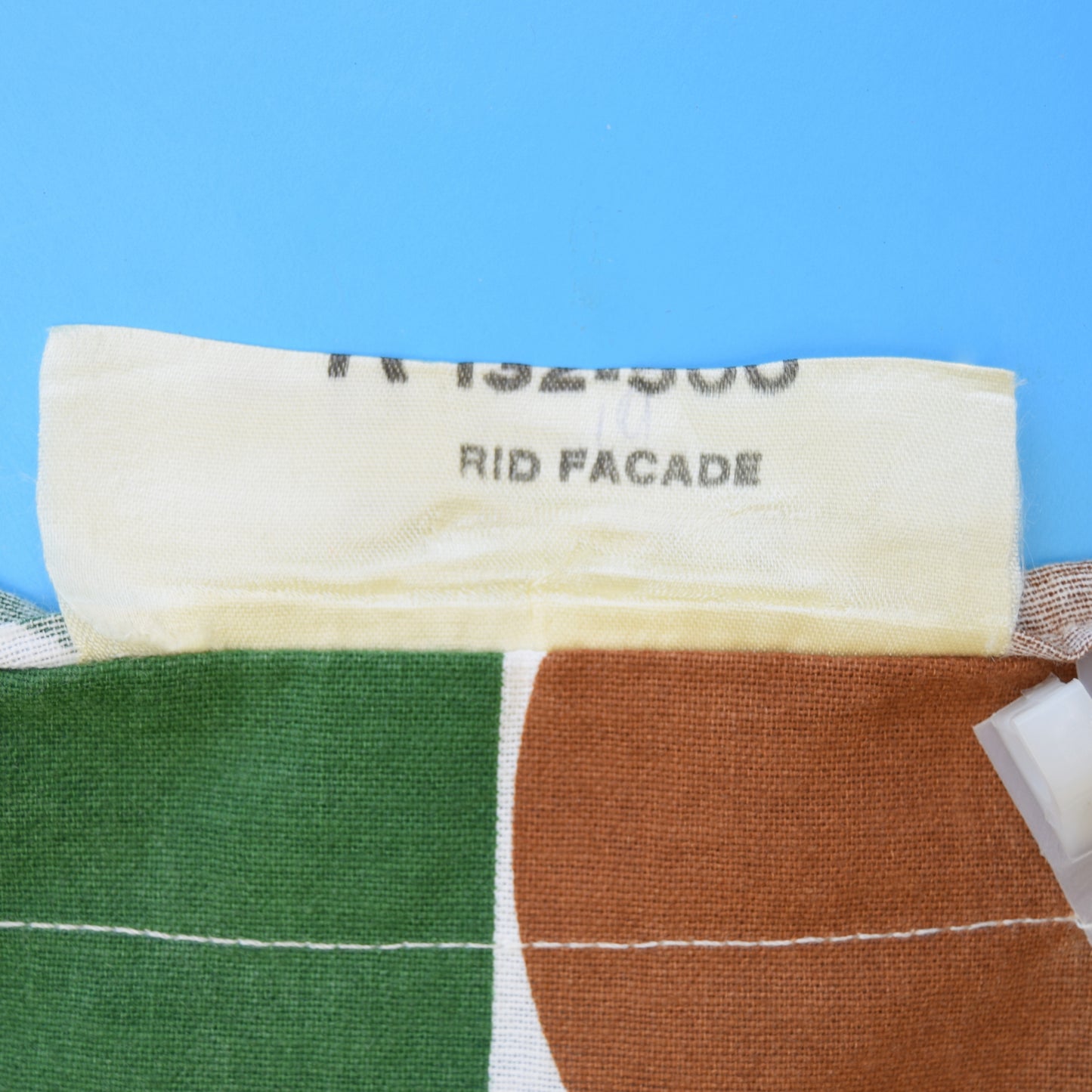 Vintage 1960s Fabric / Curtains - Geometric - Orange & Green
