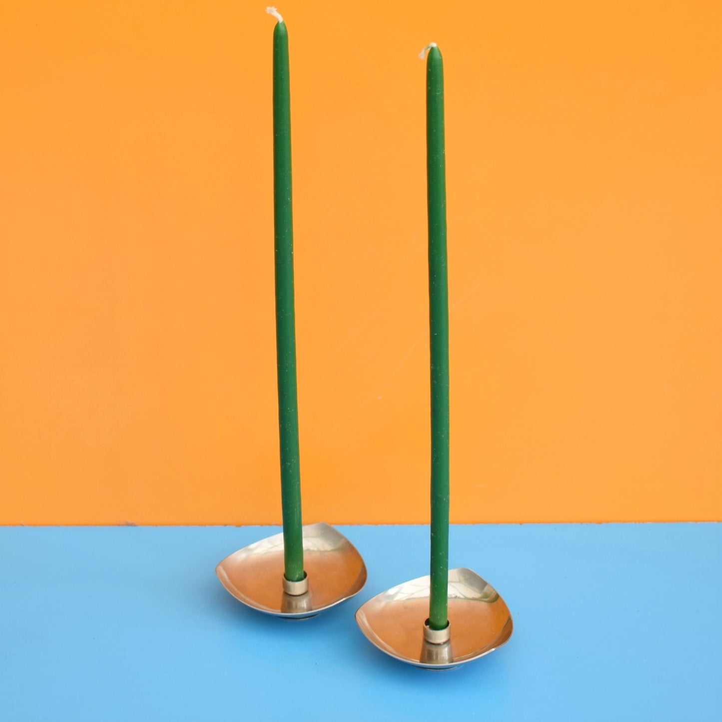 Vintage 1970s Stainless Steel Danish Candle Holders . by Pineapple Retro
